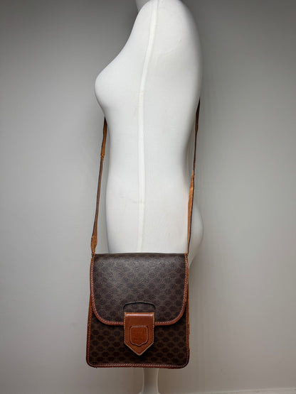 Vintage Celine Paris Triomphe Leather Bag Brown