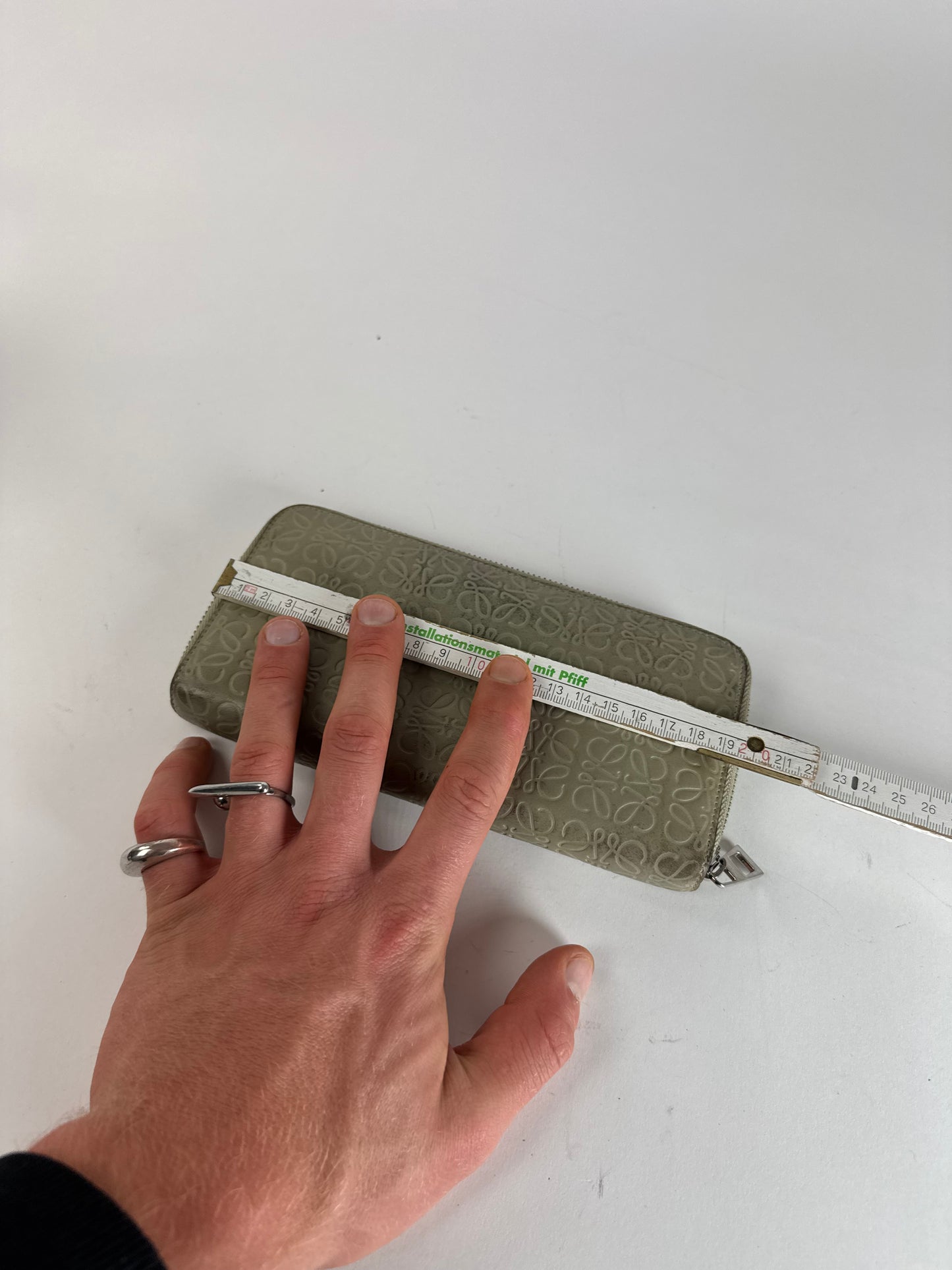 Vintage Loewe Madrid Monogram Leather Wallet grey