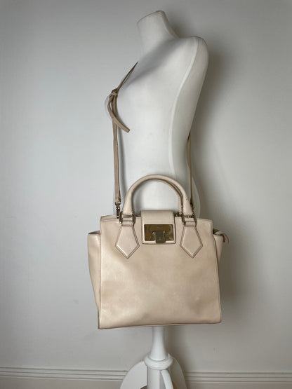 Vintage Vivienne Westwood 2Way Opio Safiano Leather Bag Beige