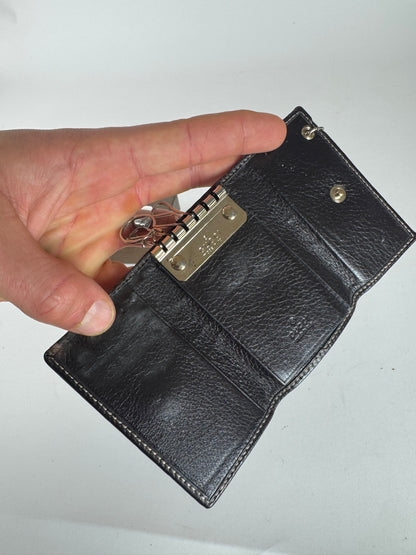 Vintage Gucci Leather Monogram Key Holder Brown