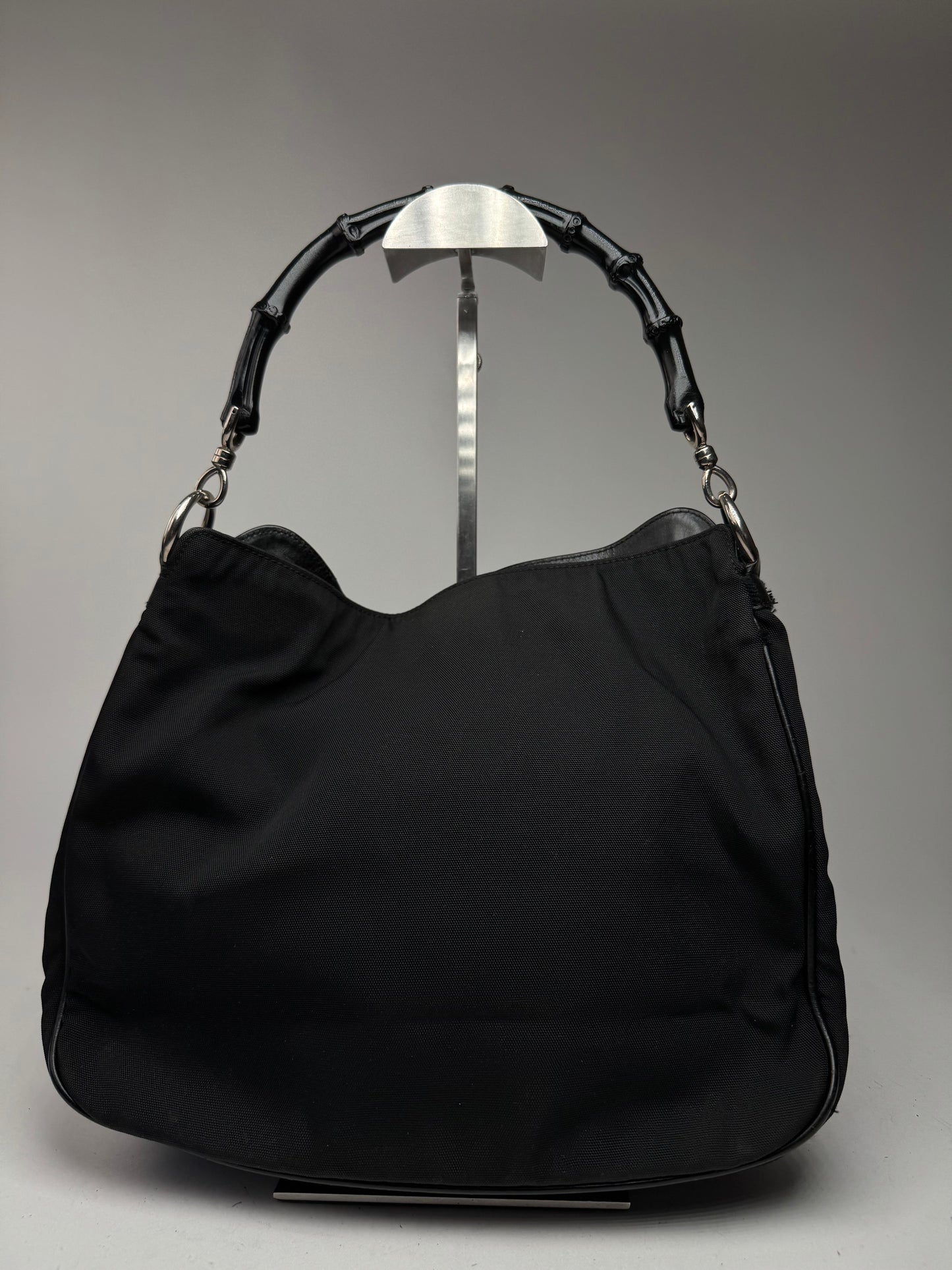 Vintage Gucci Bamboo Top Handle Bag Black