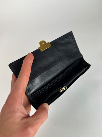Vintage Givenchy Ostrich Leather card holder / ID holder Black