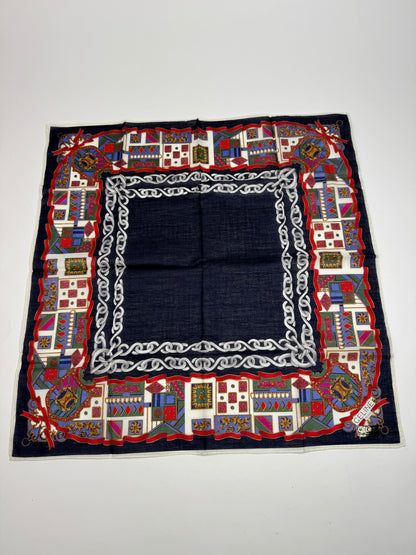 Vintage Celine Paris Silk / Canvas Scarf