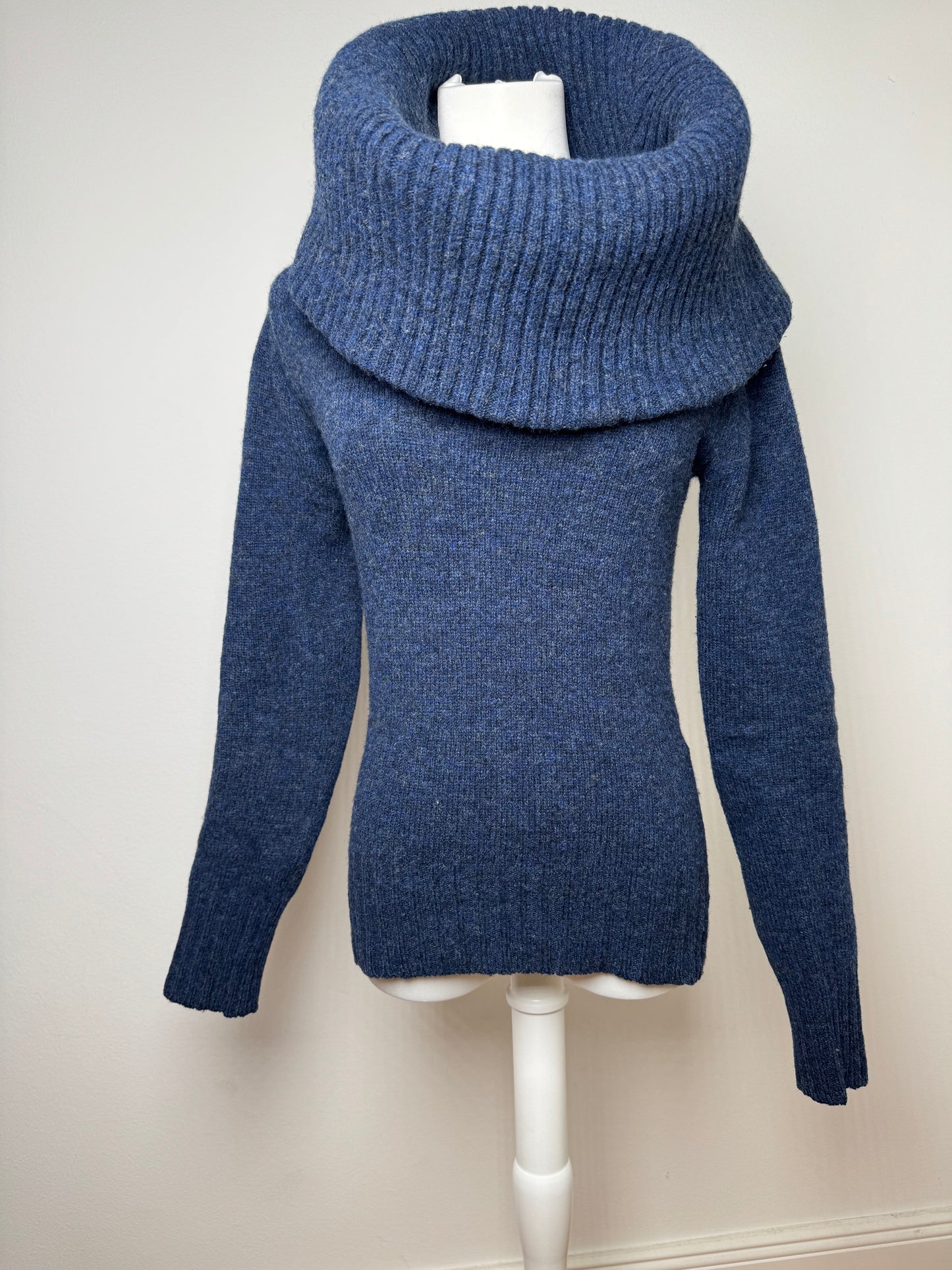 Vintage Balenciaga Big Turtle Neck Wool Sweather Blue