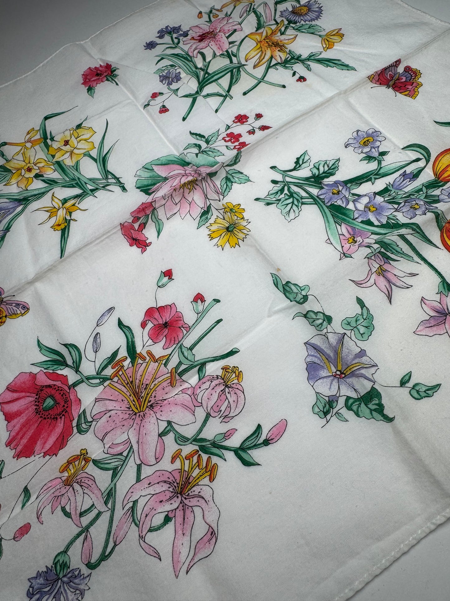 Vintage Gucci Floral Canvas Scarf