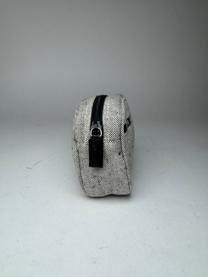 Vintage Prada Canvas Clutch/Cosmetic Bag Grey Black