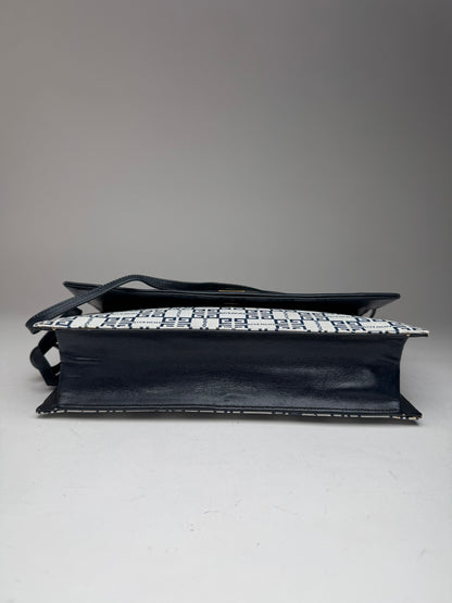 Vintage Givenchy 4G Monogramm Leather Bag White Navy Black