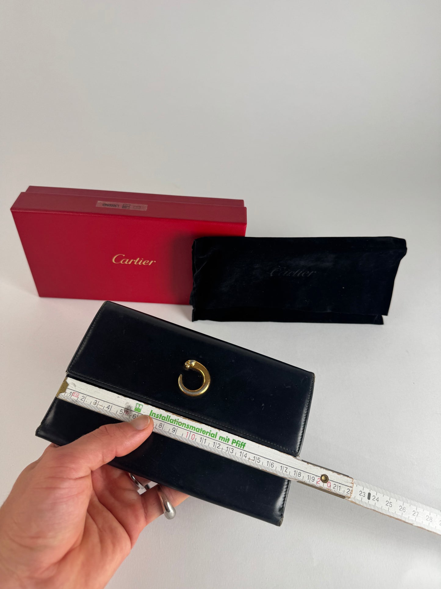 Vintage Cartier Panthere Patent Leather Wallet Black