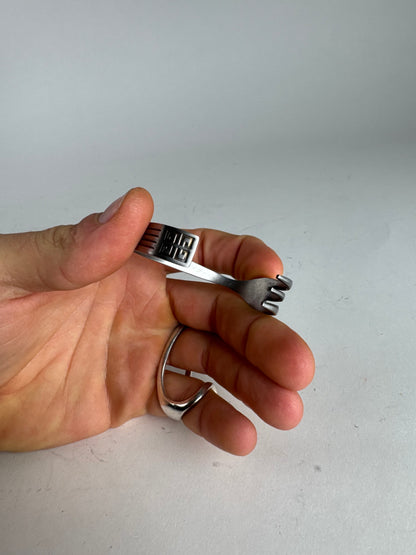 Vintage  Givenchy Steel Fork bracelet silver