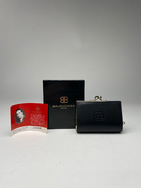 Vintage Balenciaga Leather card Holder Black