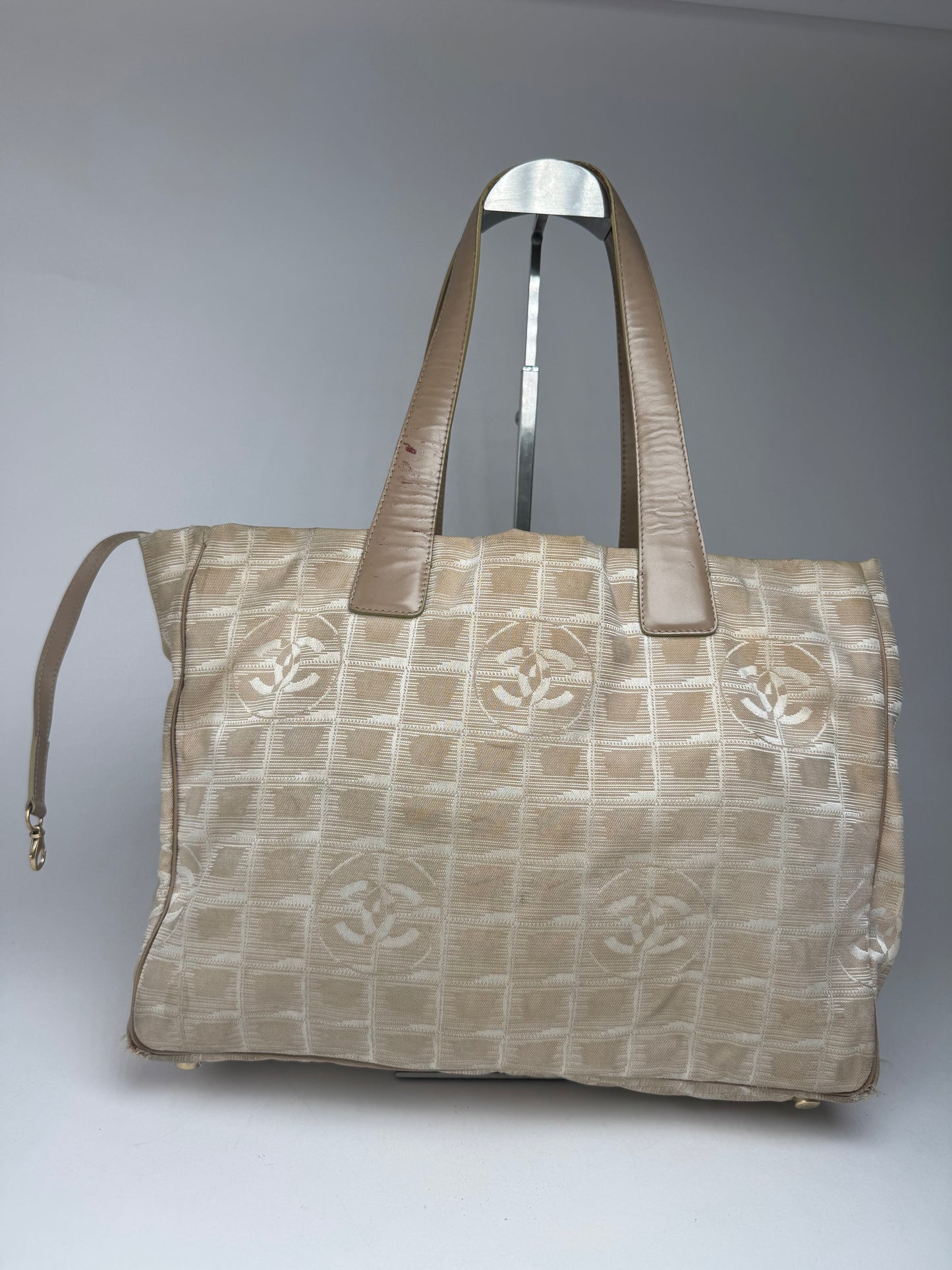 Vintage Chanel Canvas Monogramm Shopper beige