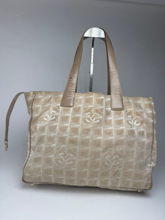 Vintage Chanel Canvas Monogramm Shopper beige