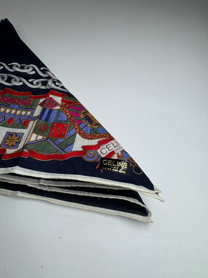 Vintage Celine Paris Silk / Canvas Scarf