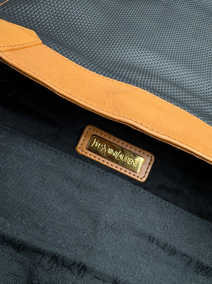 Vintage Yves Saint Laurent 2Way leather Shopper bag black brown