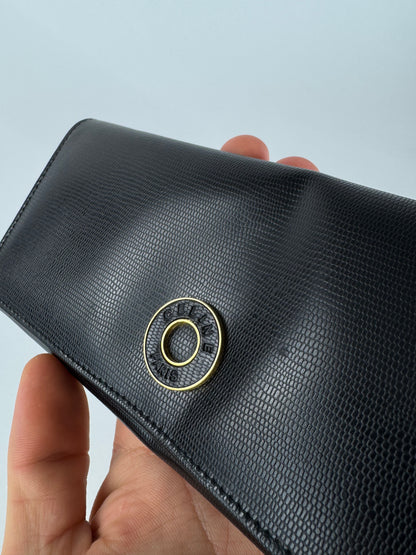 Vintage Celine Paris Leather Triomphe Wallet Black