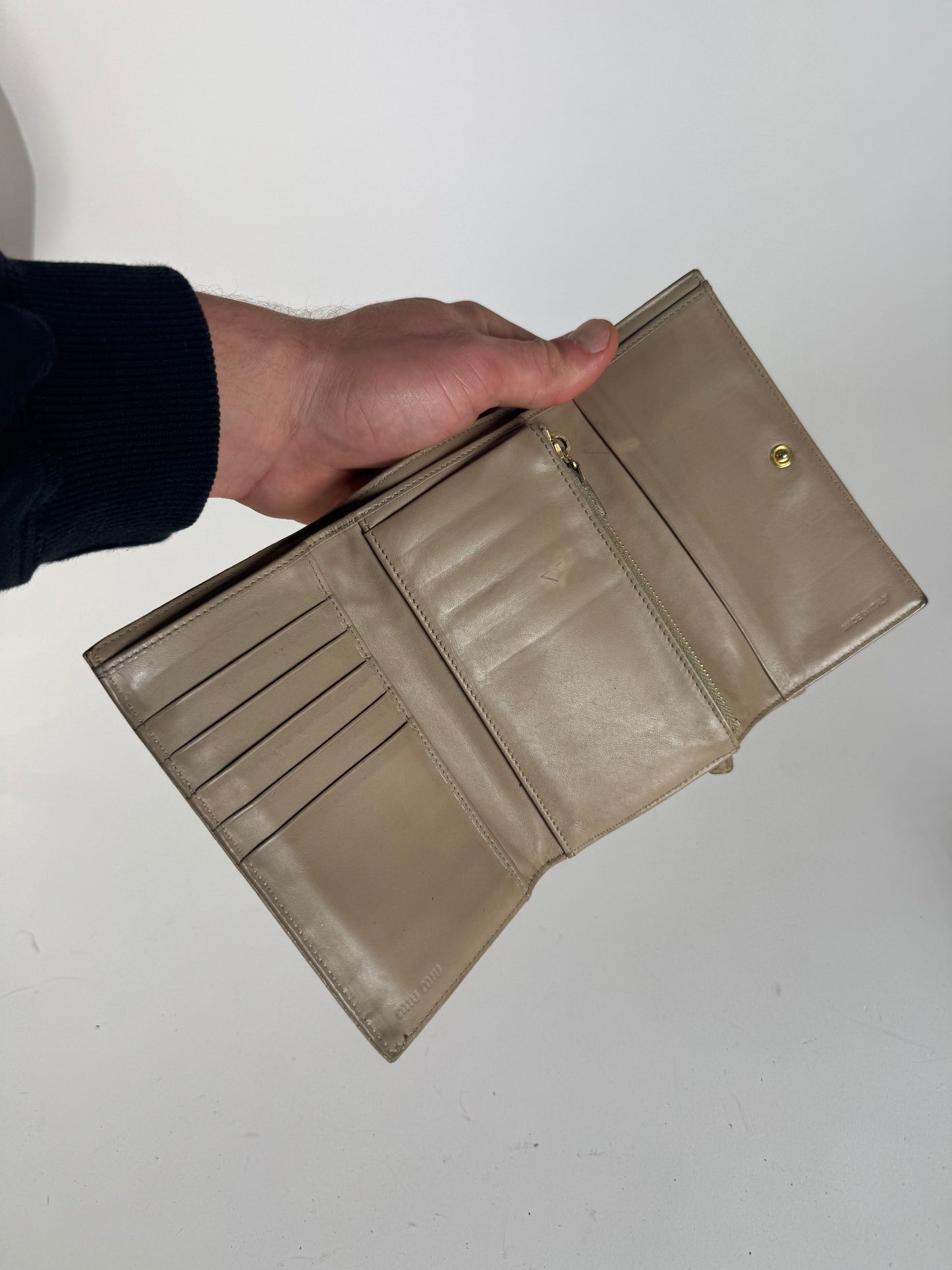 Vintage Miu Miu Leather Wallet beige