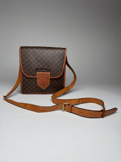Vintage Celine Paris Triomphe Leather Bag Brown