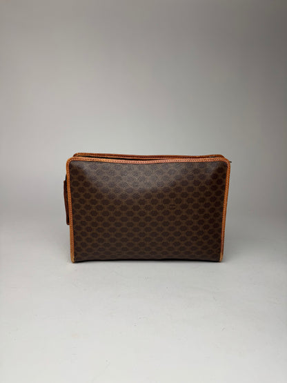 Vintage Celine Paris Leather Monogram Clutch brown