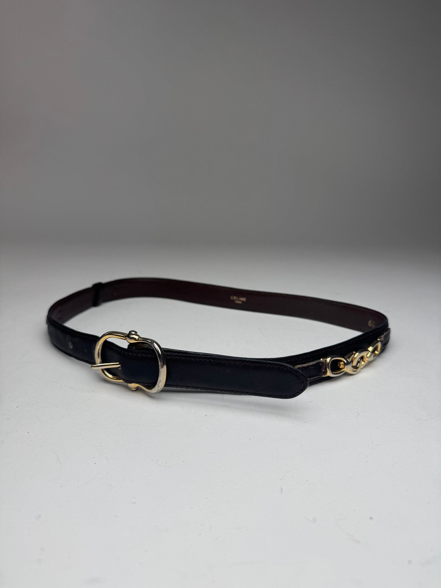 Vintage Celine Paris Leather Belt Brown