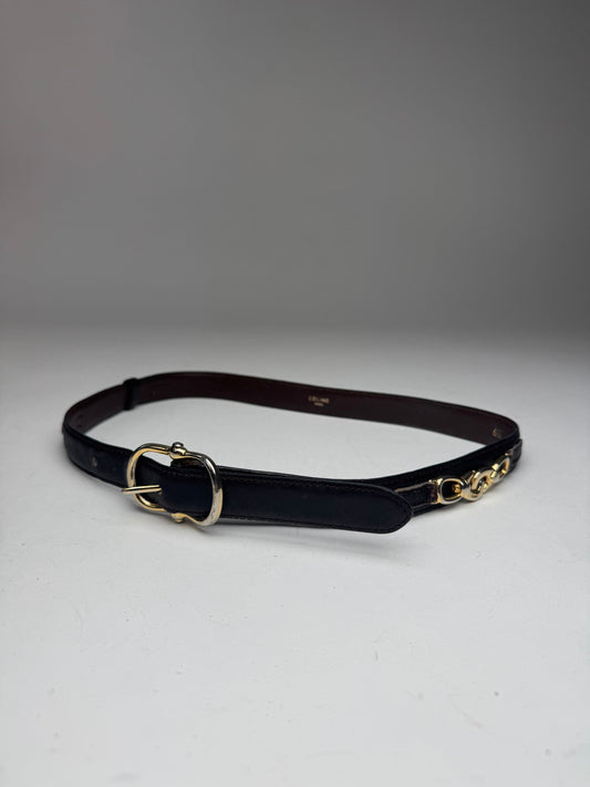 Vintage Celine Paris Leather Belt Brown