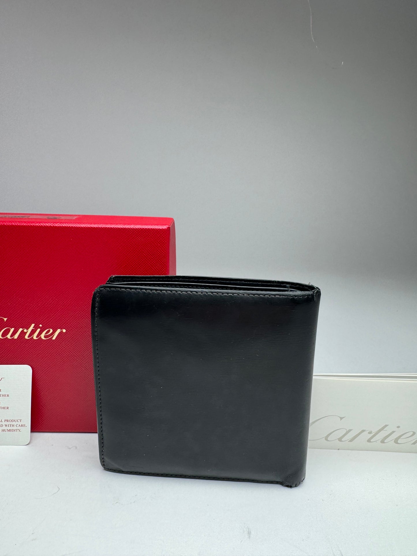 Vintage Cartier Flap Leather Wallet Black