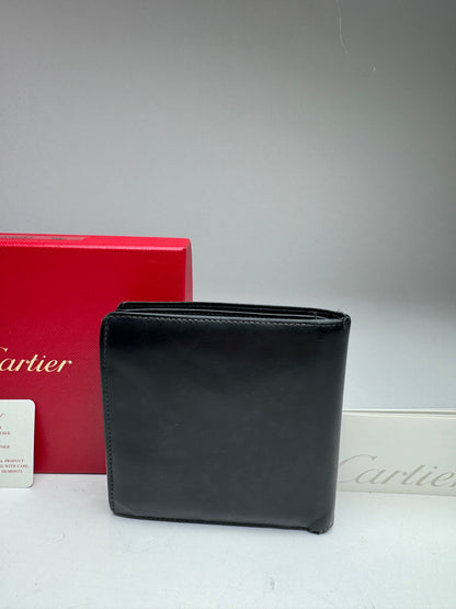 Vintage Cartier Flap Leather Wallet Black