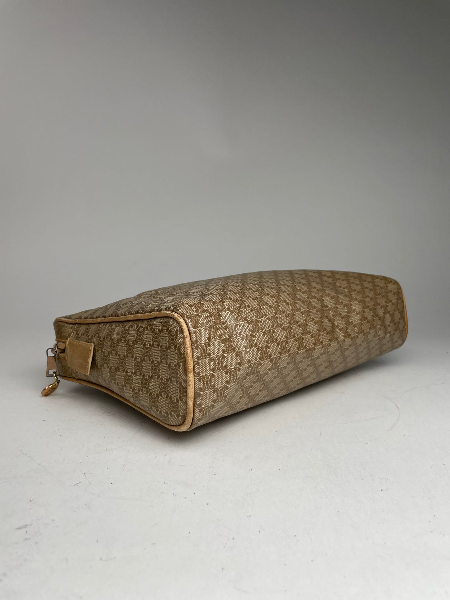 Vintage Celine Triomphe Leather Monogram Clutch