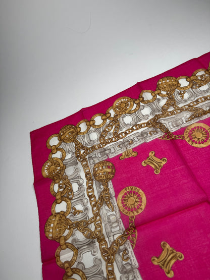 Vintage Celine Paris Silk Scarf Red