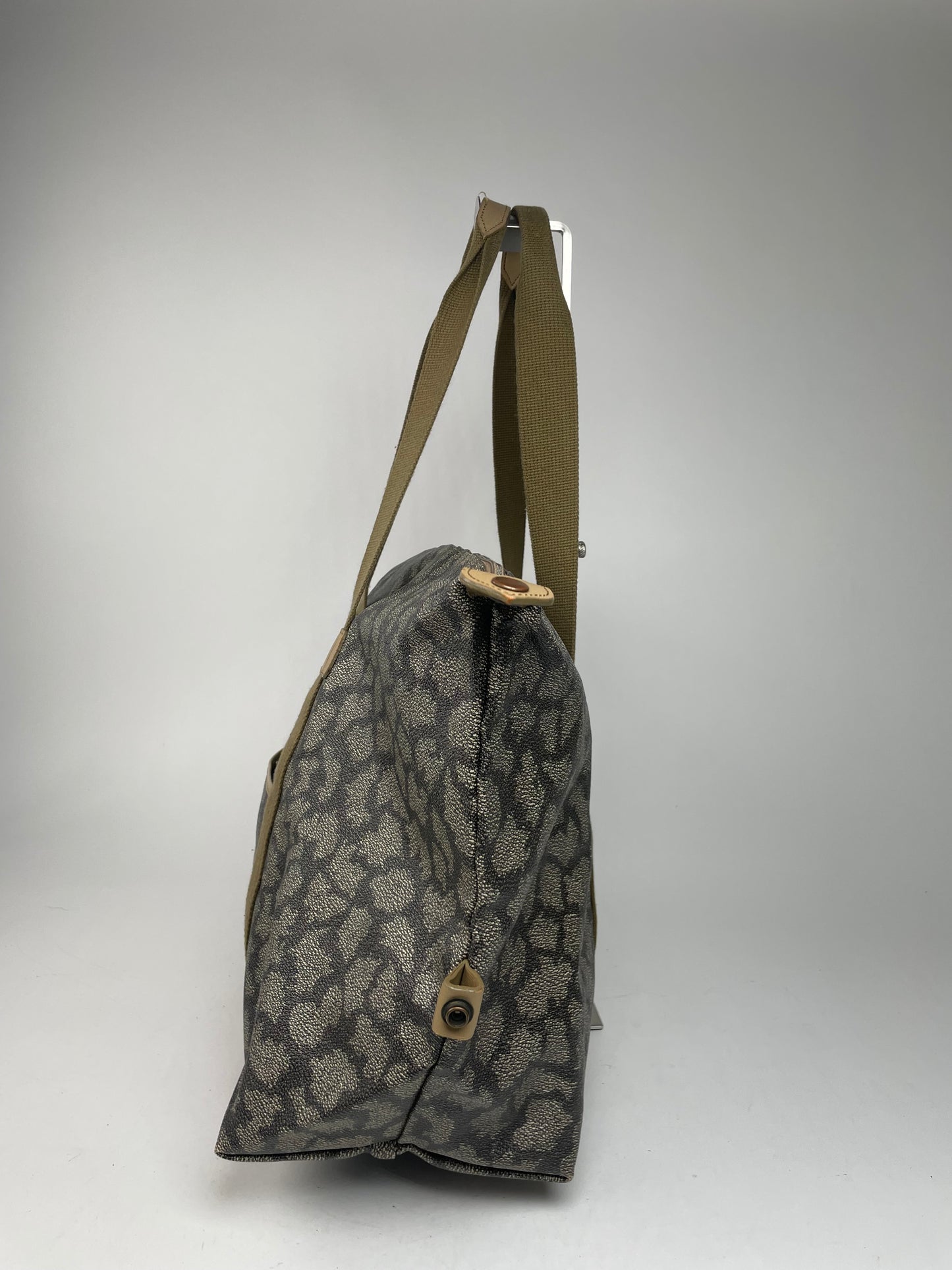 Vintage Yves Saint Laurent Leather Travel Bag Grey/Brown