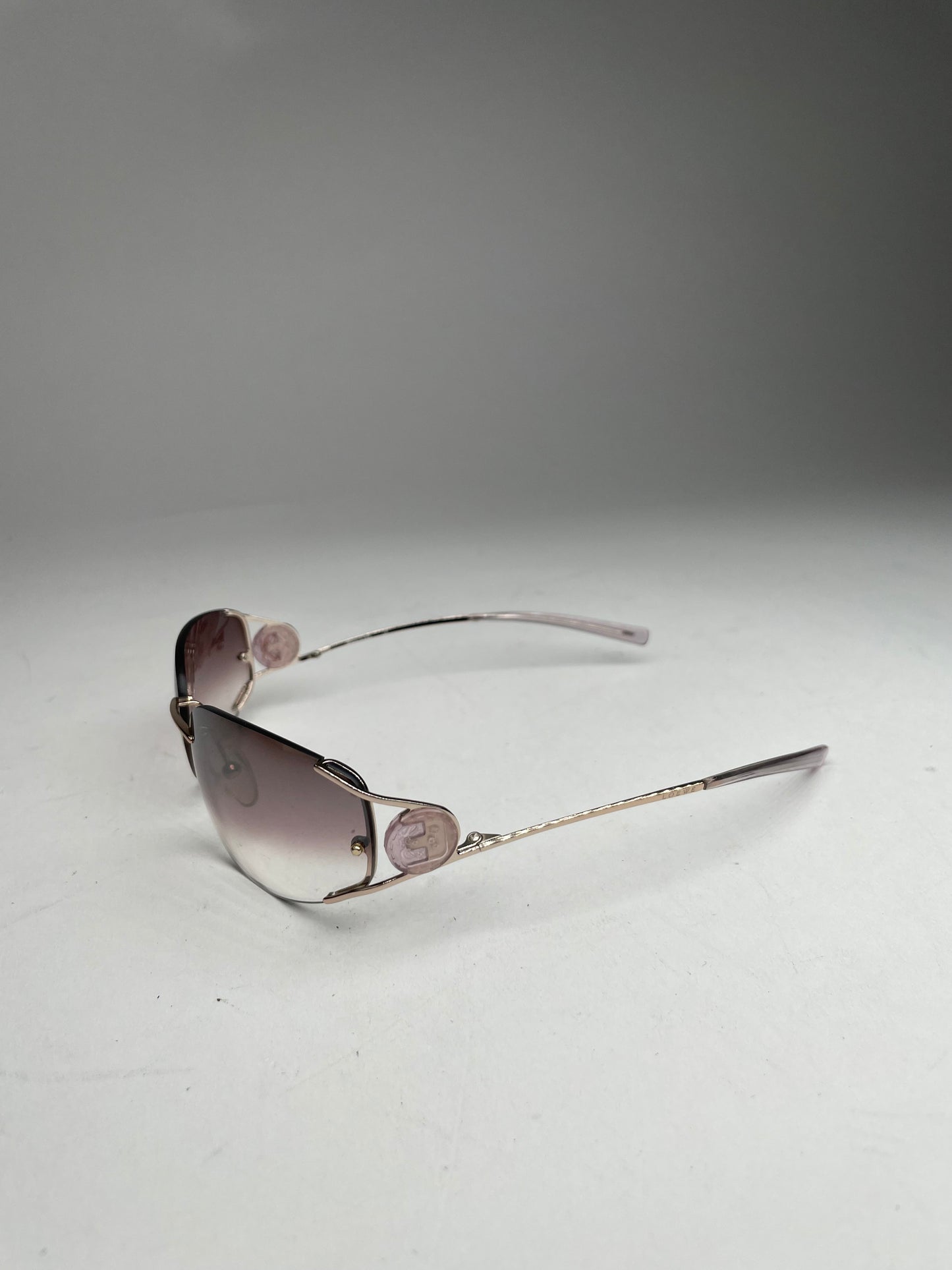 Vintage Loewe Madrid Frameless Sunglasses purple silver