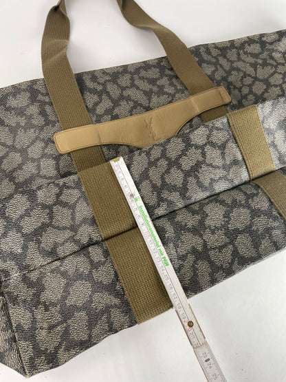 Vintage Yves Saint Laurent Leather Travel Bag Grey/Brown