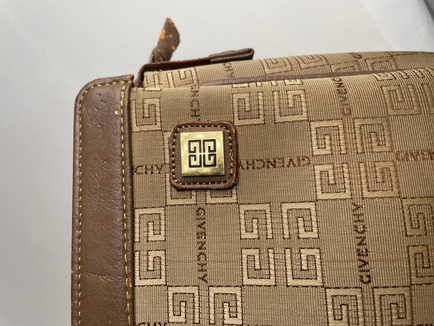 Vintage Givenchy GV3 Monogram Clutch Brown