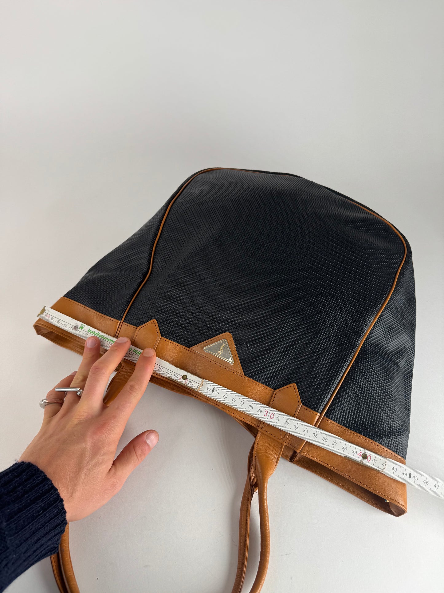 Vintage Yves Saint Laurent 2Way leather Shopper bag black brown