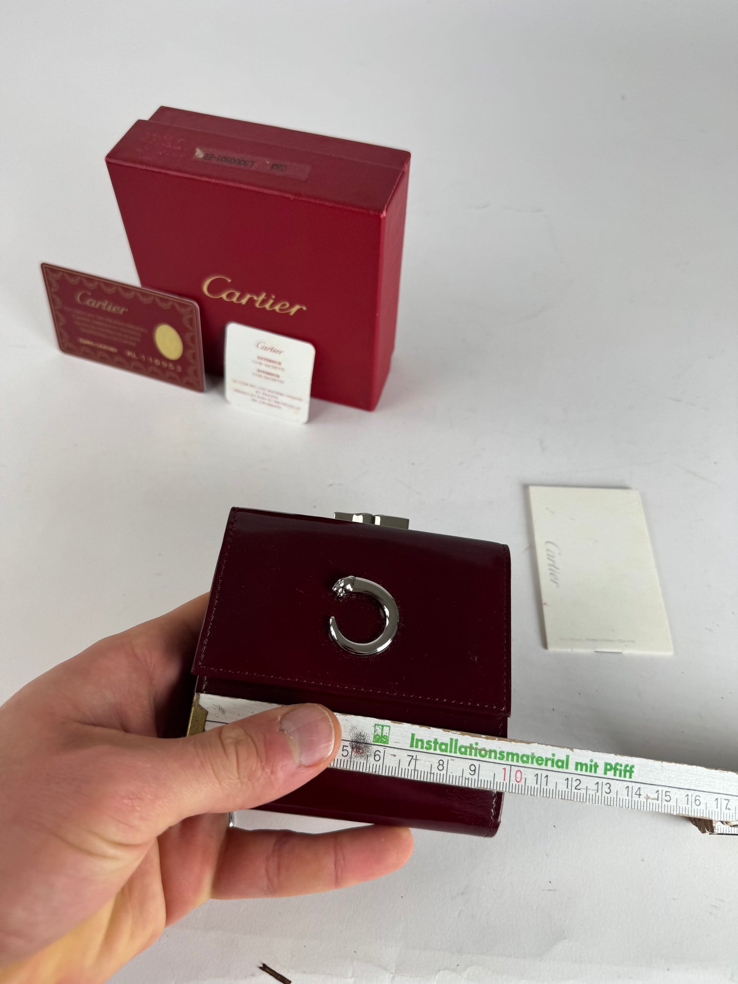 Vintage Cartier Patent Leather Wallet burgundy