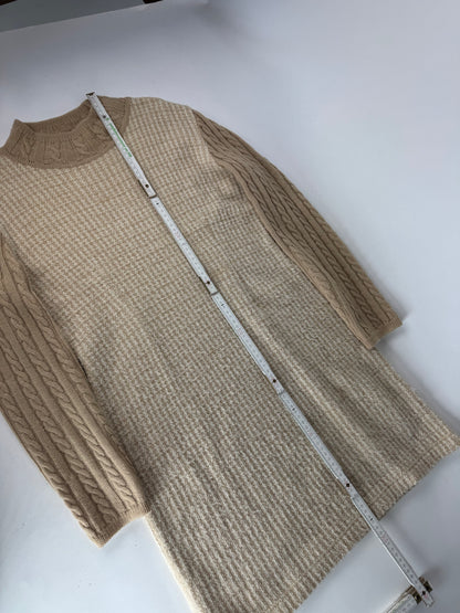 Vintage Courreges Paris Wool Dress 38/M Beige Brown