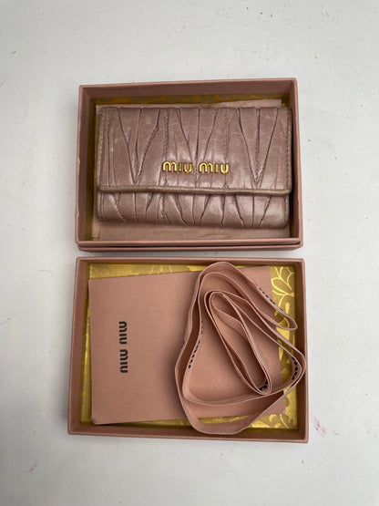 Vintage Miu Miu Metallasse leather Key Holder Rose