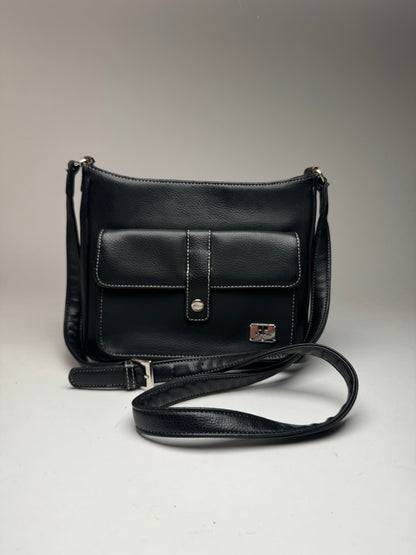 Vintage Courreges Paris Leather Bag Black