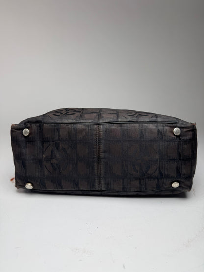 Vintage Chanel Monogram Canvas Shopper Bag Brown