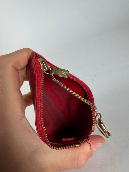 Vintage Louis Vuitton Le Dauphine EPI Leather Card Holder / Purse Red
