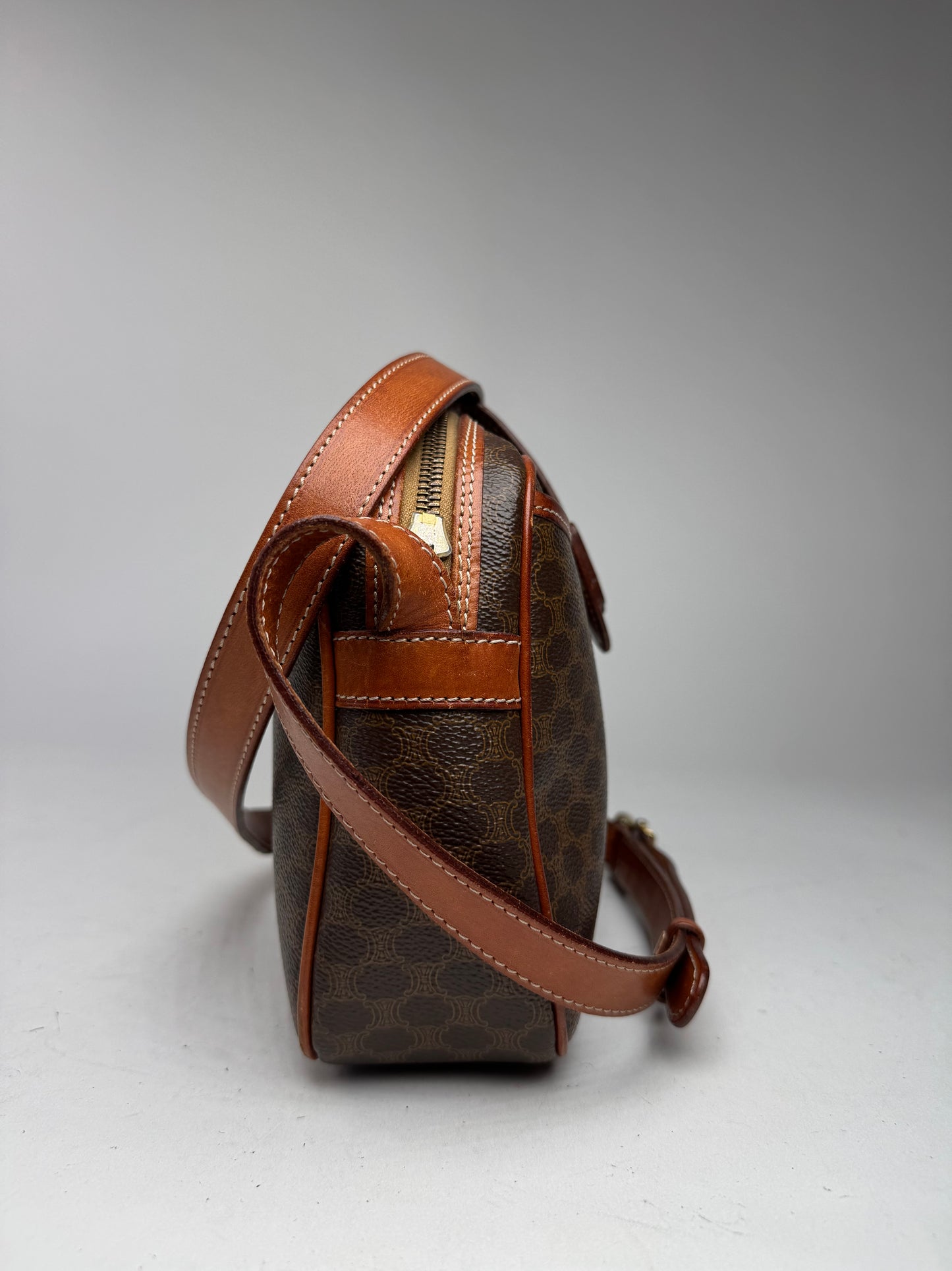 Vintage Celine Paris Triomphe Leather Monogram Bag