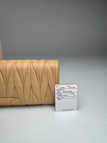 Vintage Miu Miu Metallasse Leather Wallet Caramel