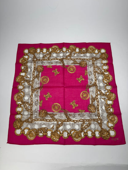 Vintage Celine Paris Silk Scarf Red