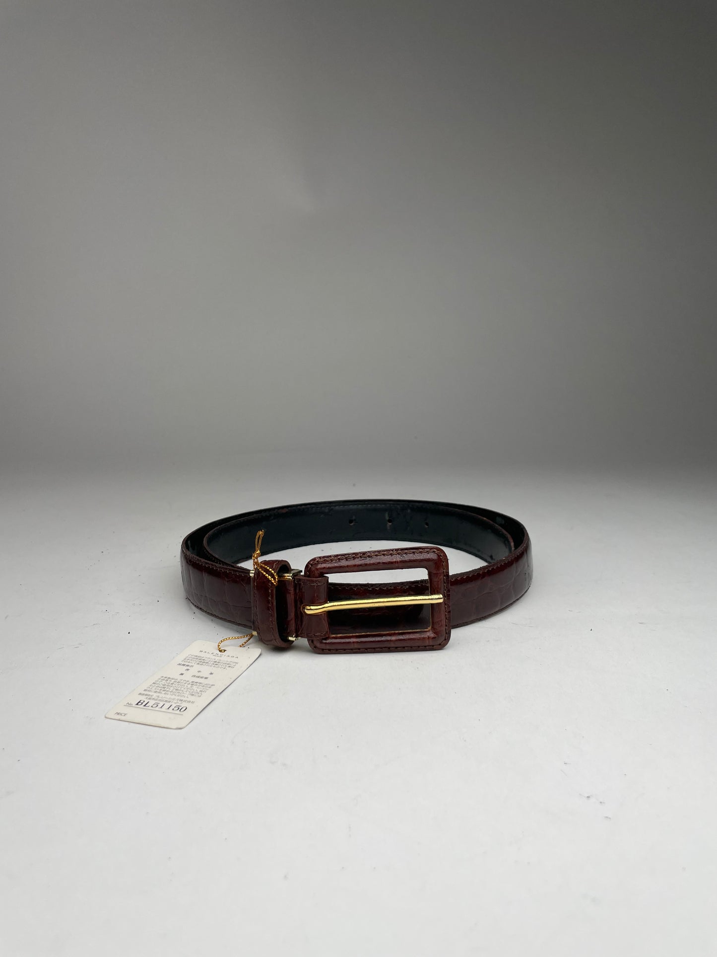 Vintage Balenciaga Leather Belt Purple Black