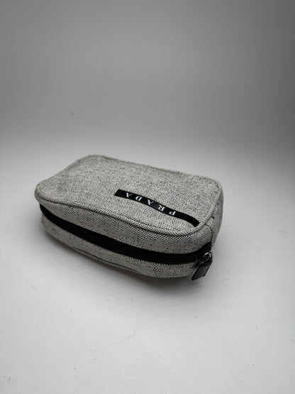 Vintage Prada Canvas Clutch/Cosmetic Bag Grey Black