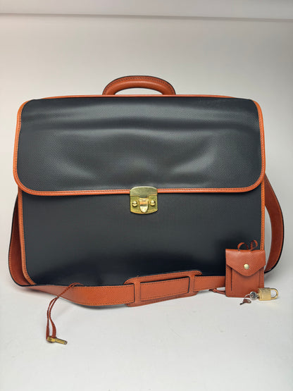 Vintage Bottega Veneta leather Suitcase black / Brown