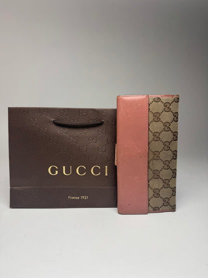 Vintage Gucci Monogram Wallet beige pink