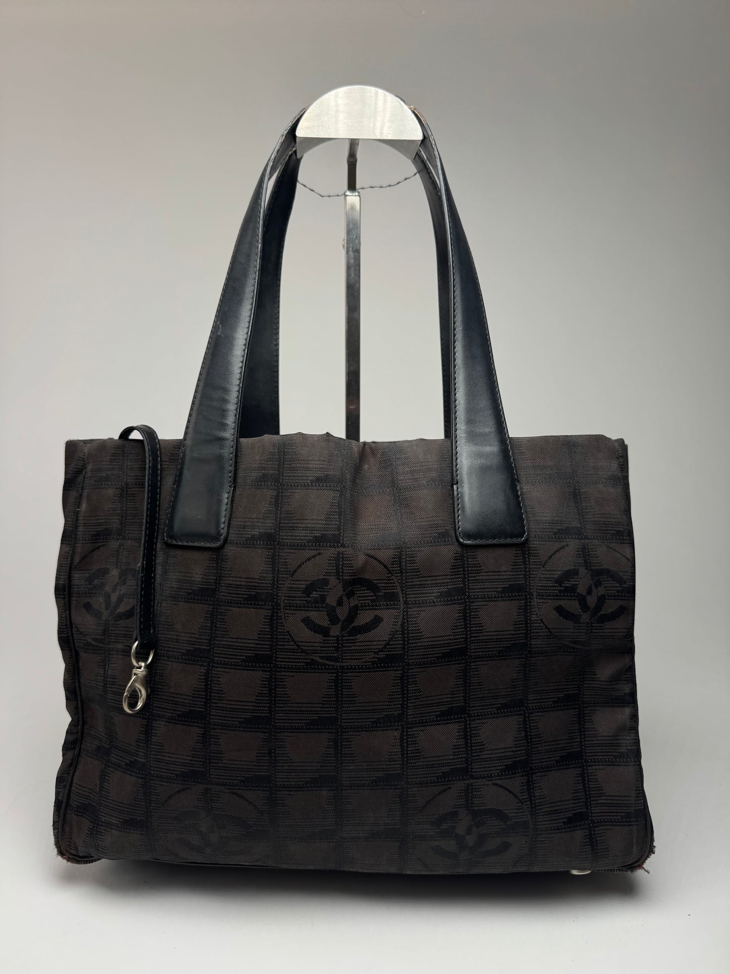 Vintage Chanel Monogram Canvas Shopper Bag Brown