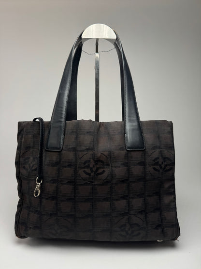 Vintage Chanel Monogram Canvas Shopper Bag Brown