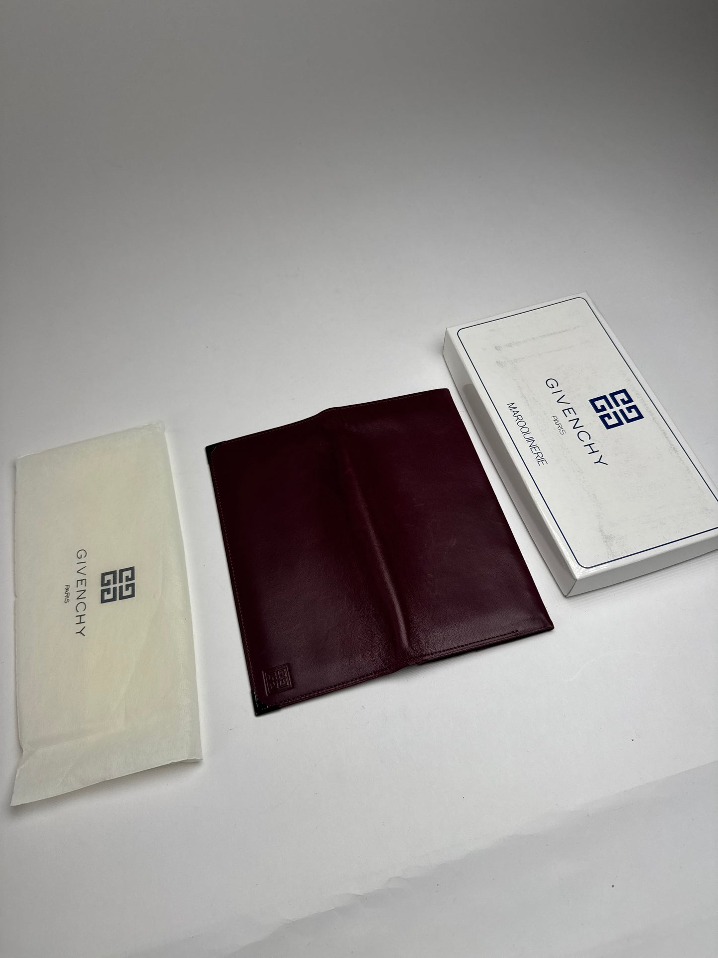 Vintage Givenchy Leather ID Holder burgundy