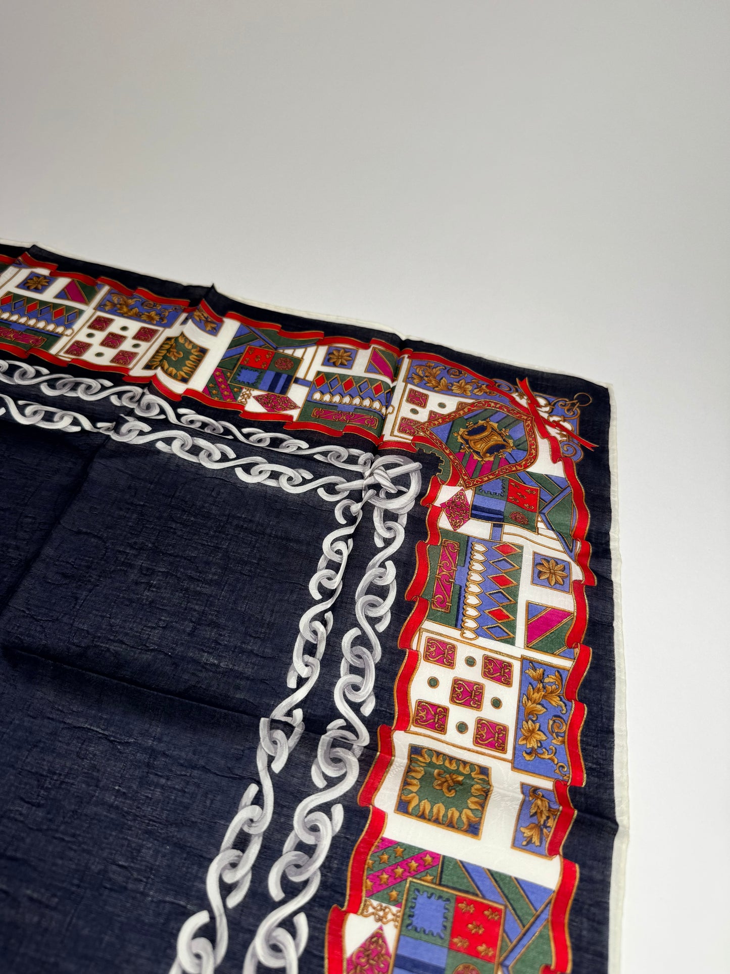 Vintage Celine Paris Silk / Canvas Scarf